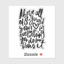 Christian Bible Verse Sticker - Proverbs 4 23