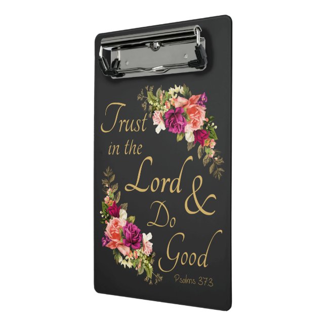 Christian Bible Verse: Trust in the Lord & Do Good Mini Clipboard (Angled2)