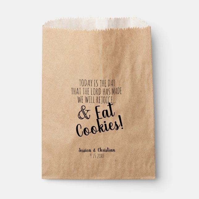 Christian Bible Verse Wedding Cookie Buffet Bar Favour Bag (Front)