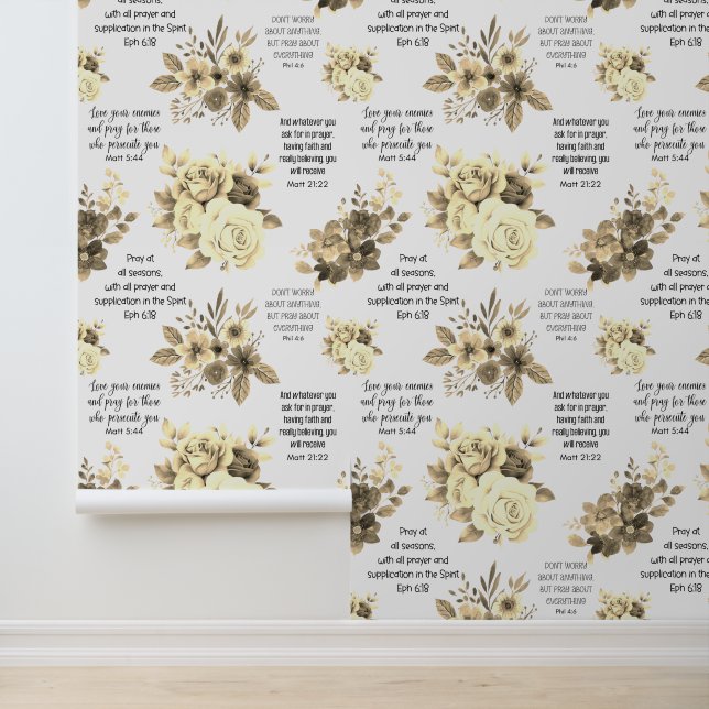 Christian Bible Verses on PRAYER Floral  Wallpaper (Application)