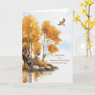 Christian Birthday Celebrating You Woodland Card