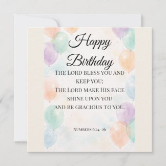 Christian Birthday Flat Card – Numbers 6:24–26