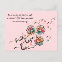 Christian birthday postcard