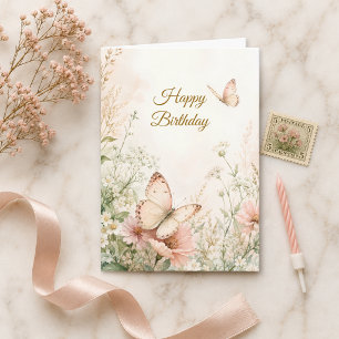 Christian Birthday Wildflowers Butterflies Faith Card