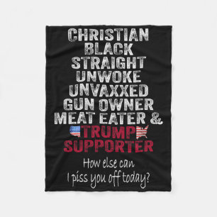 Christian Black Straight Trump Supporter Unwoke Un Fleece Blanket