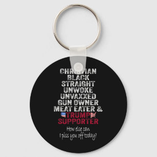 Christian Black Straight Trump Supporter Unwoke Un Keychain