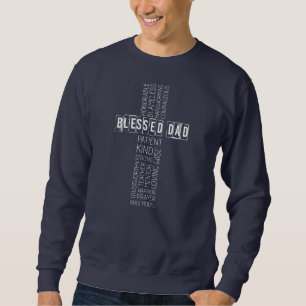 Christian Blessed Dad Cross Fathers Day Sweatshirt
