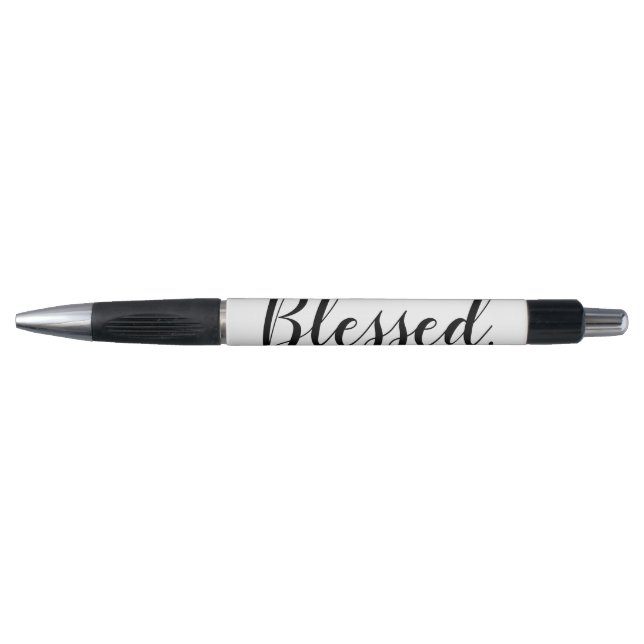 Christian Blessed Modern Script Typography Black Pen (Front)