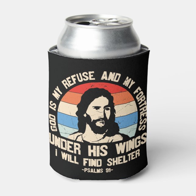 Christian Blessed Religious Psalms 91  Can Cooler (Can Front)