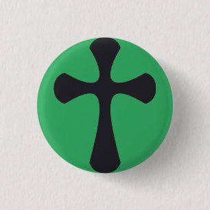 Christian blue cross 1 inch round button