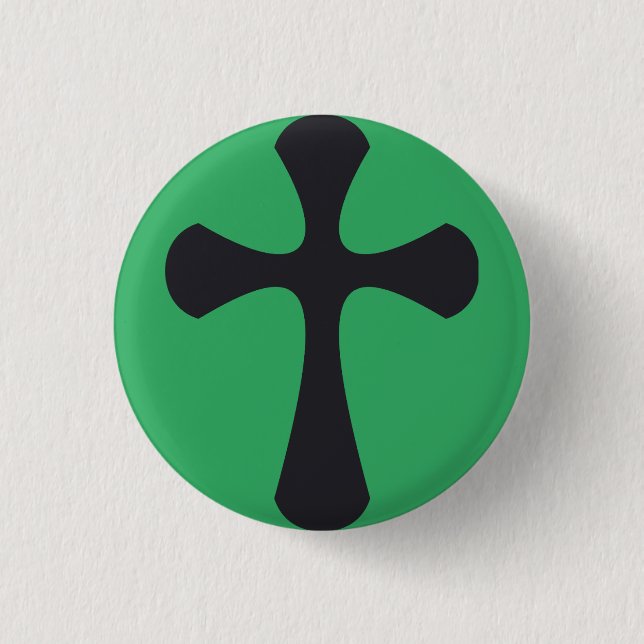 Christian blue cross 1 inch round button (Front)