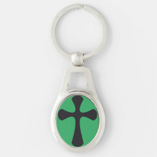 Christian blue cross keychain