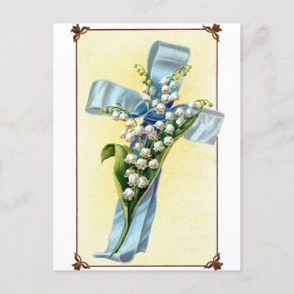 Christian Blue Ribbon Cross Postcard