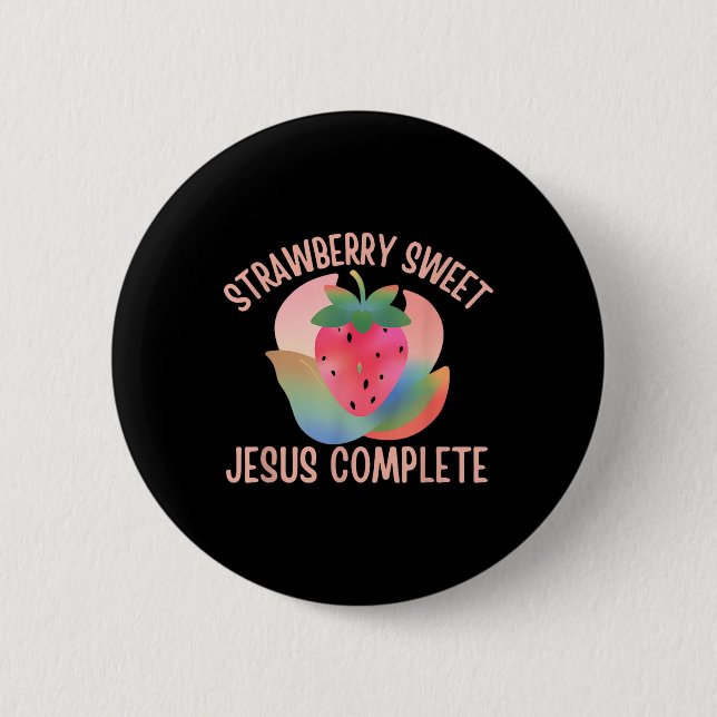 Christian Boho Strawberry Sweet Jesus Complete Fru 2 Inch Round Button (Front)