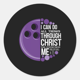 Christian Bowling Funny Personalized Team Gift For Classic Round Sticker