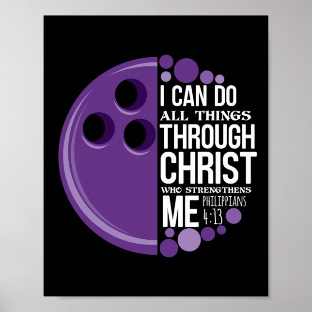 Christian Bowling Funny Personalized Team Gift For Poster (Front)