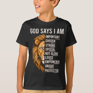 Christian Boys God Says I Am Toddler Jesus Lion Ju T-Shirt