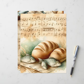 Christian Bread & Fishes Vintage Scrapbook Paper