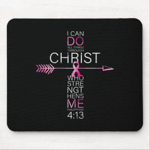 Christian Breast Cancer Cross Religious Bible Vers Mouse Pad