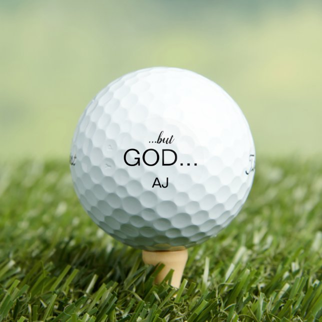 Christian "...but GOD..." Personalized Titleist Golf Balls (Insitu Tee)