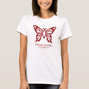 "Christian Butterfly" T-shirt Cherry Red logo