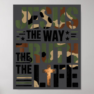 Christian Camouflage Jesus Way Truth Life Camo Bib Poster