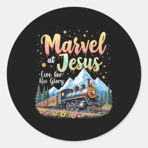 Christian Camp Vbs 2025 His Glory Junction Train T Classic Round Sticker