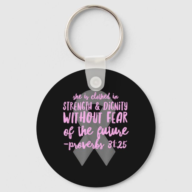 Christian Cancer Bible Verse _ Proverbs 31 Scriptu Keychain (Front)
