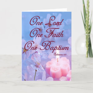 Christian Card for Adult Baptism Traditional Style