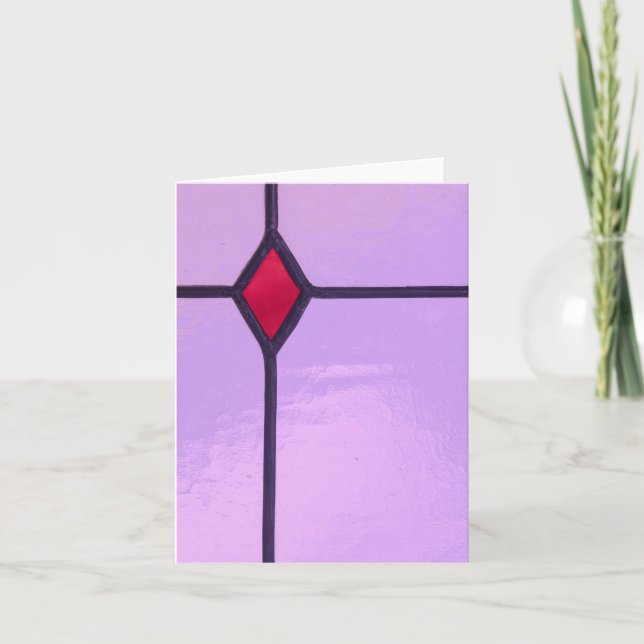Christian card stained glass cross blank inside (Front)