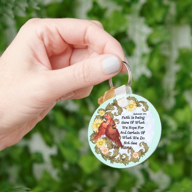 Christian Cardinals Faith  Keychain (Cardinals Faith keychain custom name)