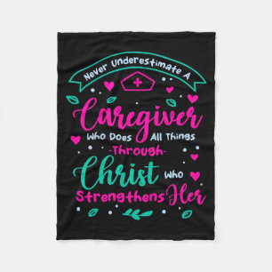 Christian Caregiver Female Caregiver Appreciation  Fleece Blanket