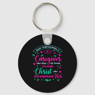 Christian Caregiver Female Caregiver Appreciation Keychain