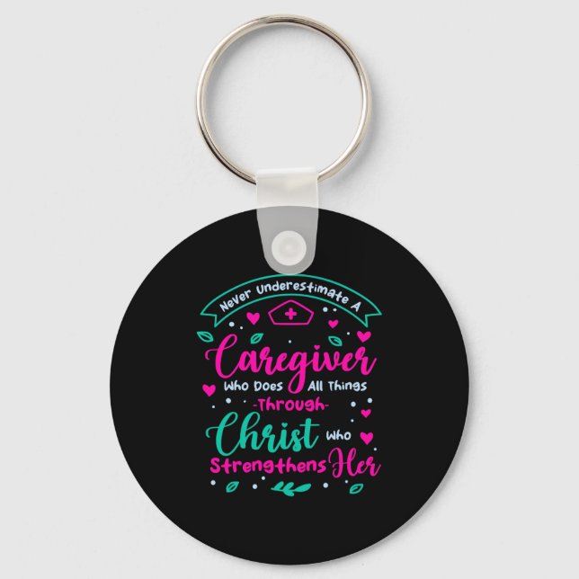 Christian Caregiver Female Caregiver Appreciation  Keychain (Front)