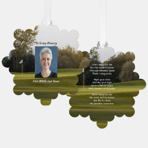 Christian Celebration Life Keepsake Golf Golfing  Ornament Card
