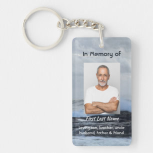 Christian Celebration Life Keepsake Storm Ocean Keychain