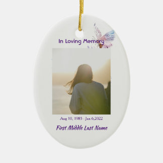 Christian Celebration Life Remembrance Butterfly Ceramic Ornament
