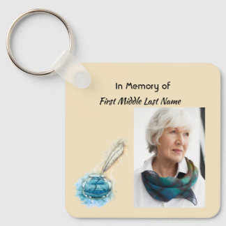 Christian Celebration of Life Service Feather Pen Keychain