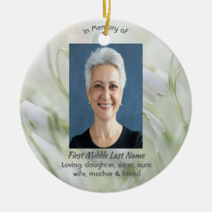 Christian Celebration of Life Snowdrop Flowers Ceramic Ornament