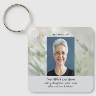 Christian Celebration of Life  Snowdrop Flowers Keychain
