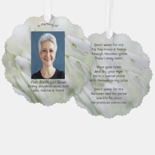 Christian Celebration of Life Snowdrop Flowers Ornament Card