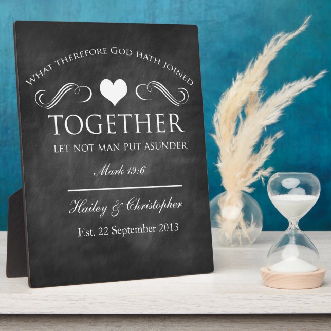 Christian Chalkboard Wedding Plaque (Side)