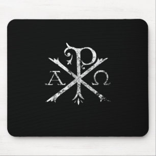 Christian Chi Rho T-Shirt Labarum Christogram Cros Mouse Pad
