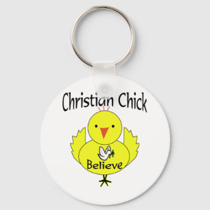 Christian chick keychain