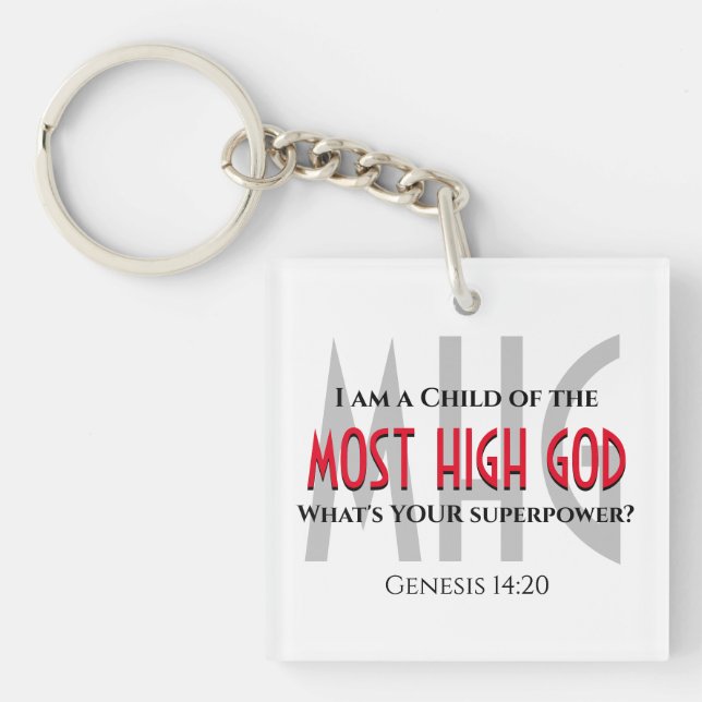 Christian CHILD OF MOST HIGH GOD Superpower Keychain (Front)