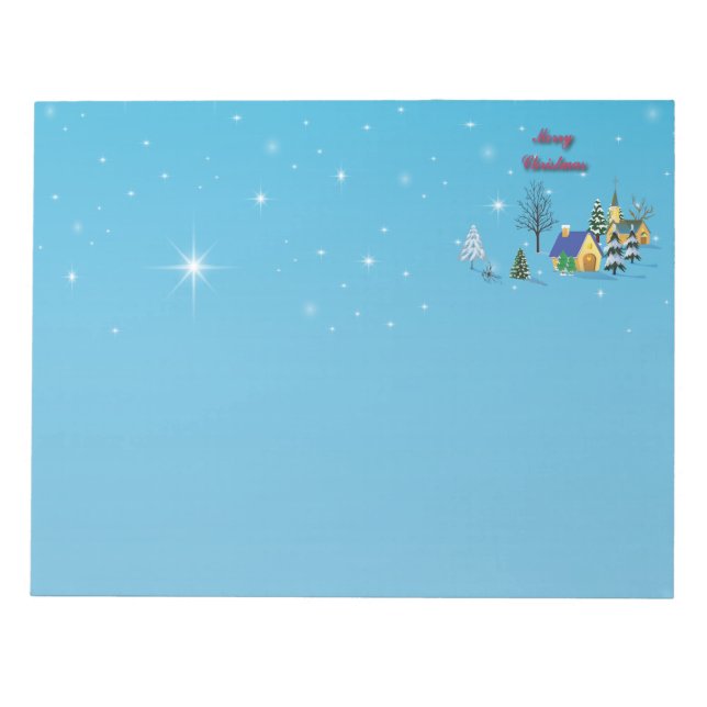 Christian Christmas Church Night Sky Stars Notepad (Front)