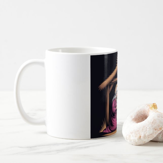 Christian Christmas Cross Inspirational Coffee Mug (With Donut)