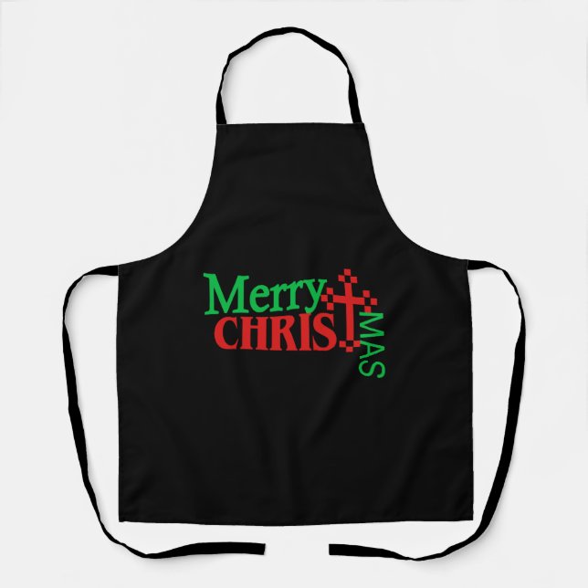 Christian Christmas Gift For Men & Women Merry Chr Apron (Front)