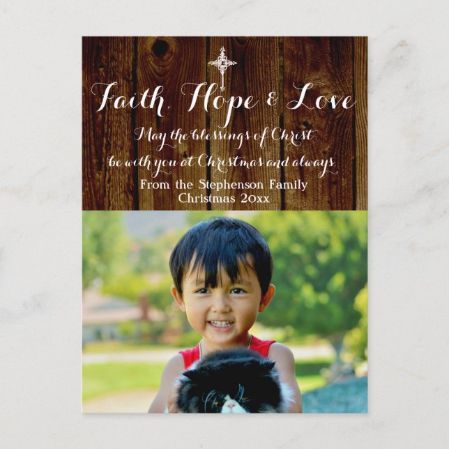 Christian Christmas Holiday Photo Postcard (Front)