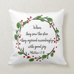 Christian Christmas Inspirational  Scripture Throw Pillow